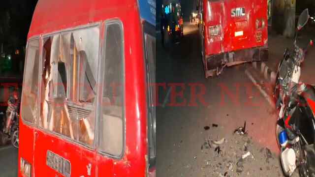Punjab News: सड़क पर खड़ी बस से टकराया बाइक सवार, बाल-बाल बची जान, देखें वीडियो