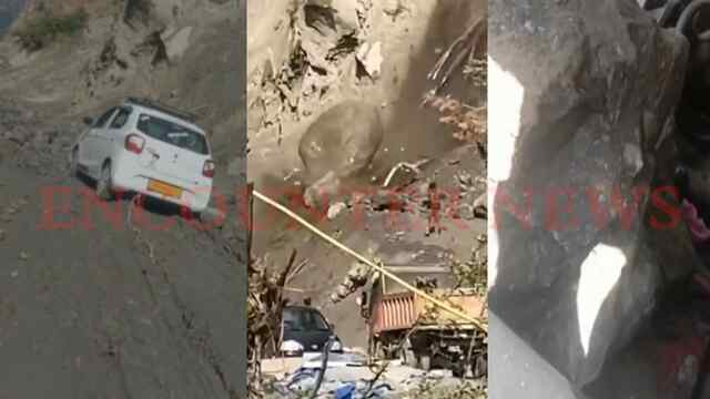 दिल दहलाने वाली घटनाः भीषण Landslide में 2 कारों के उड़े परख्च्चे, बाल-बाल बचा चालक, देखें वीडियो