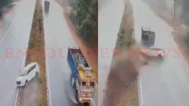 तेज रफ्तार Innova Car में ड्राइवर का खोया Control, सड़क से नीचे जा गिरी कार, देखें वीडियो