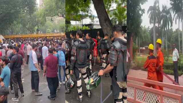CJP प्रदर्शनकारियों के चलते संसद भवन की बढ़ाई गई सुरक्षा, किए गेट बंद, देखें वीडियो