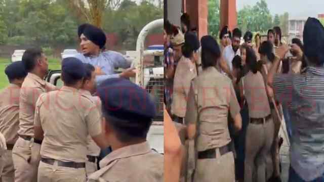 Punjab News: PU में RSS के कार्यक्रम पर जमकर हंगामा, विरोध कर रहे छात्रों को पुलिस ने किया डिटेन, देखें वीडियो