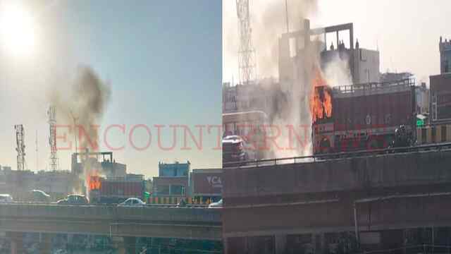 Punjab News: फ्लाईओवर पर चलते ट्रक में लगी भीषण आग, लगा लंबा जाम, देखें वीडयो