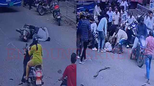 दिल दहलाने वाली घटना, अचानक बाइक चालक पर गिरी पेड़ की सूखी डाल, हालत गंभीर, देखें वीडियो