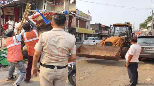 कालका-पिंजौर में अवैध अतिक्रमण पर प्रशासन की कार्रवाई, सड़क किनारे कब्जे हटाए, देखें वीडियो