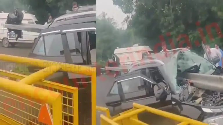 Dangerous Car Accident Viral Video: सड़क हादसे में कार का हुआ ऐसा एक्सीडेंट की देख कर रूह कांप जाए, 5 घायल