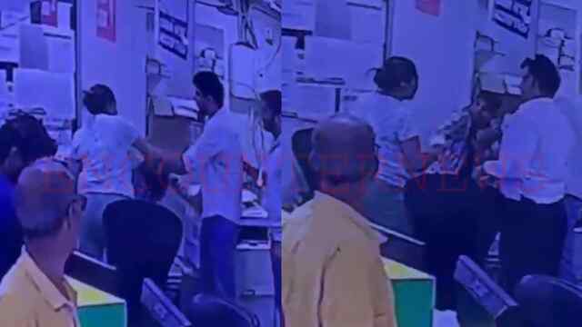 महिला ने मेंटेनेंस ऑफिस में स्‍टाफ कर्मी को 48 सैकेंड में जड़े 19 थप्पड़, वीडियो वायरल