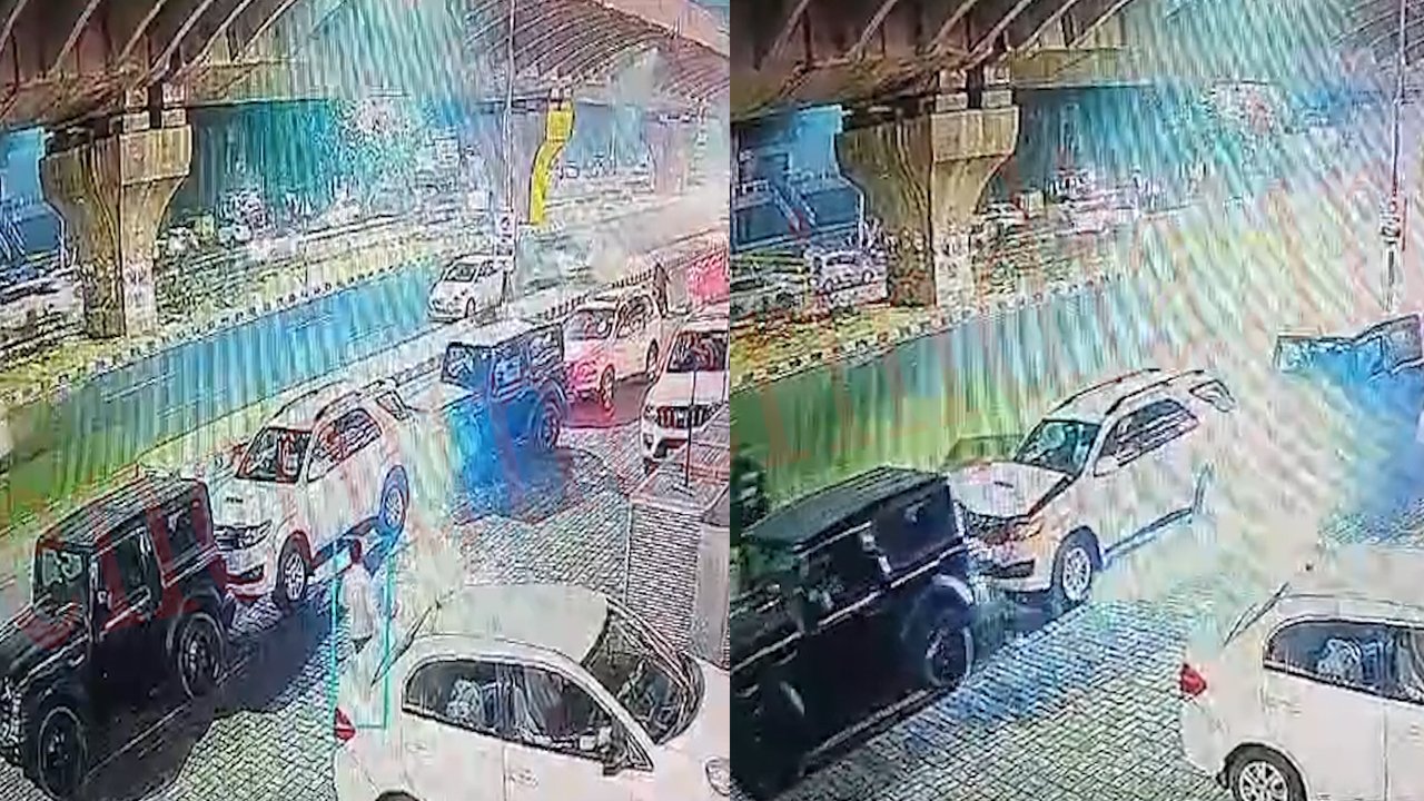 Punjab News: Grand Walk Mall के बाहर 4 गाड़ियों की हुई टक्कर की CCTV फुटेज आई सामने
