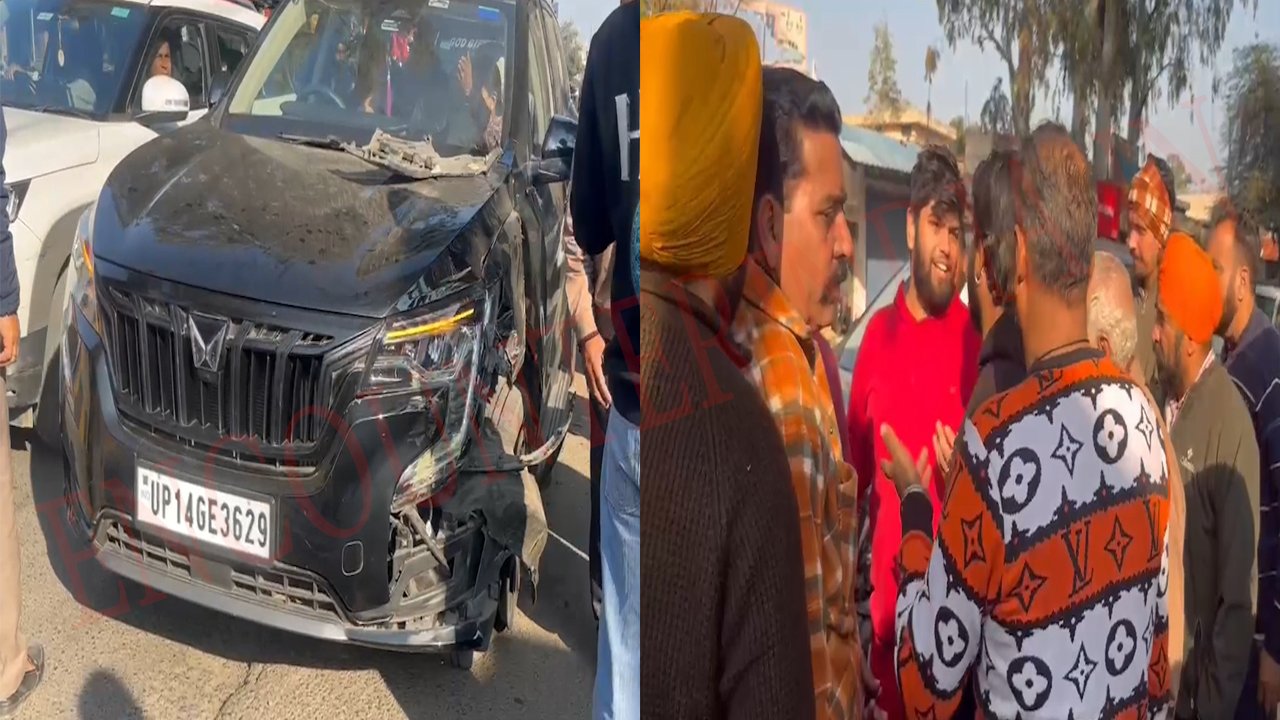 Punjab News: XUV चलाते हुए फोन चला रही महिला ने खड़ी वैन को मारी जबरदस्त टक्कर, देखें वीडियो
