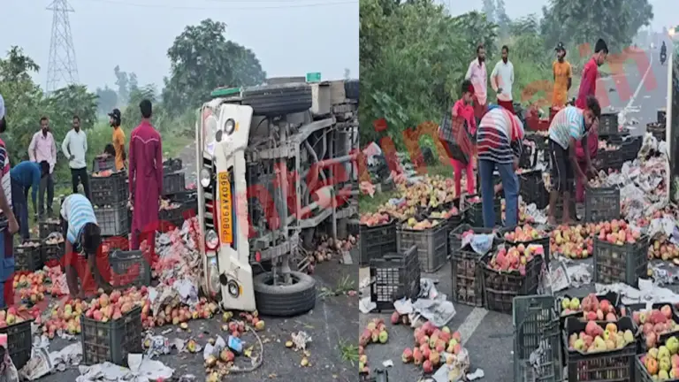 Punjab News: National Highway पर गाय को बचाते पलटा सेब से भरा ट्रक, देखें वीडियो