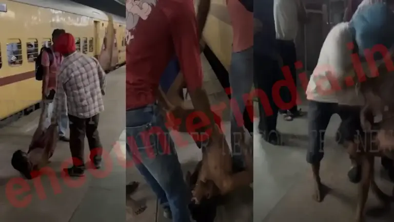 Jalandhar: Train में चोरी करते पकड़ा चोर, लोगो ने की मारपीट, देखें वीडियो
