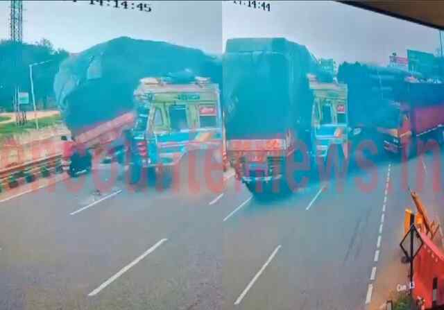 3 ट्रकों में हुई भीषण टक्कर, देखे दिल दहलाने वाला वीडियो