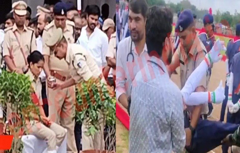 स्वतंत्रता दिवस के समारोह के दौरान पुलिसकर्मियों की बिगड़ी तबीयत