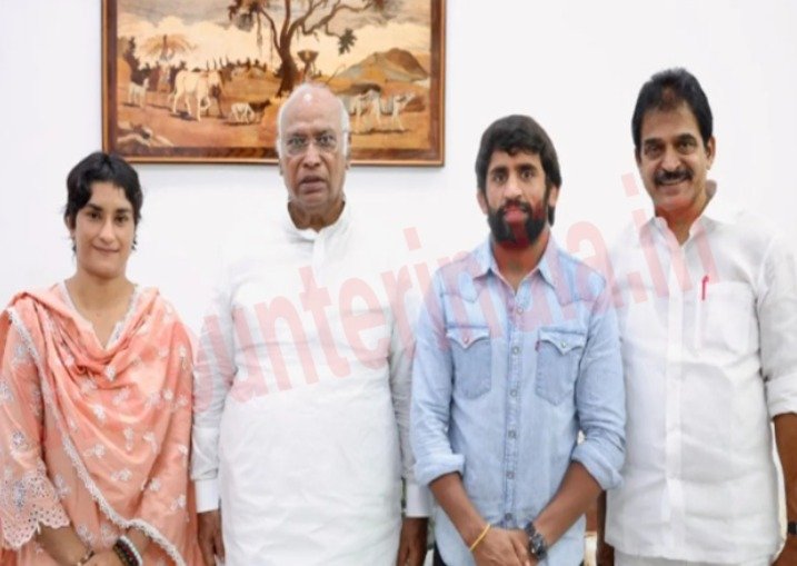 कांग्रेस में शामिल हुए Bajrang Punia और Vinesh Phogat