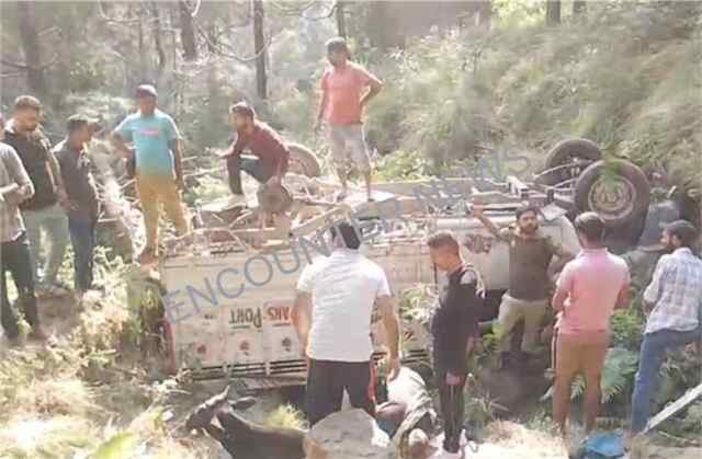 पशुओं की तस्करी कर रही गाड़ी हुई हादसे का शिकार, मवेशियों की हुई मौत