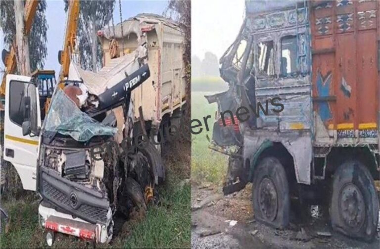 Truck ने पंक्चर लगा रहे 2 लोगों को कुचला
