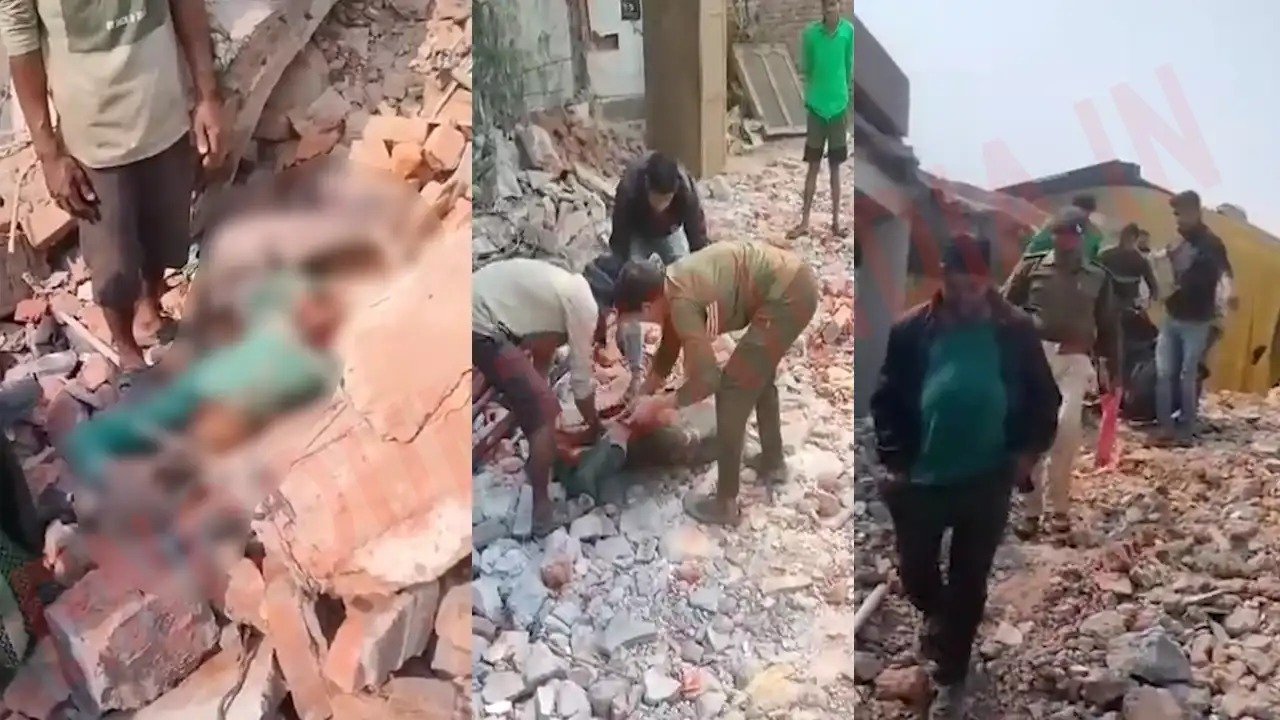 छज्जा तोड़ते समय मजदूर के साथ हुआ हादसा, दो हिस्सों में बंटी Body