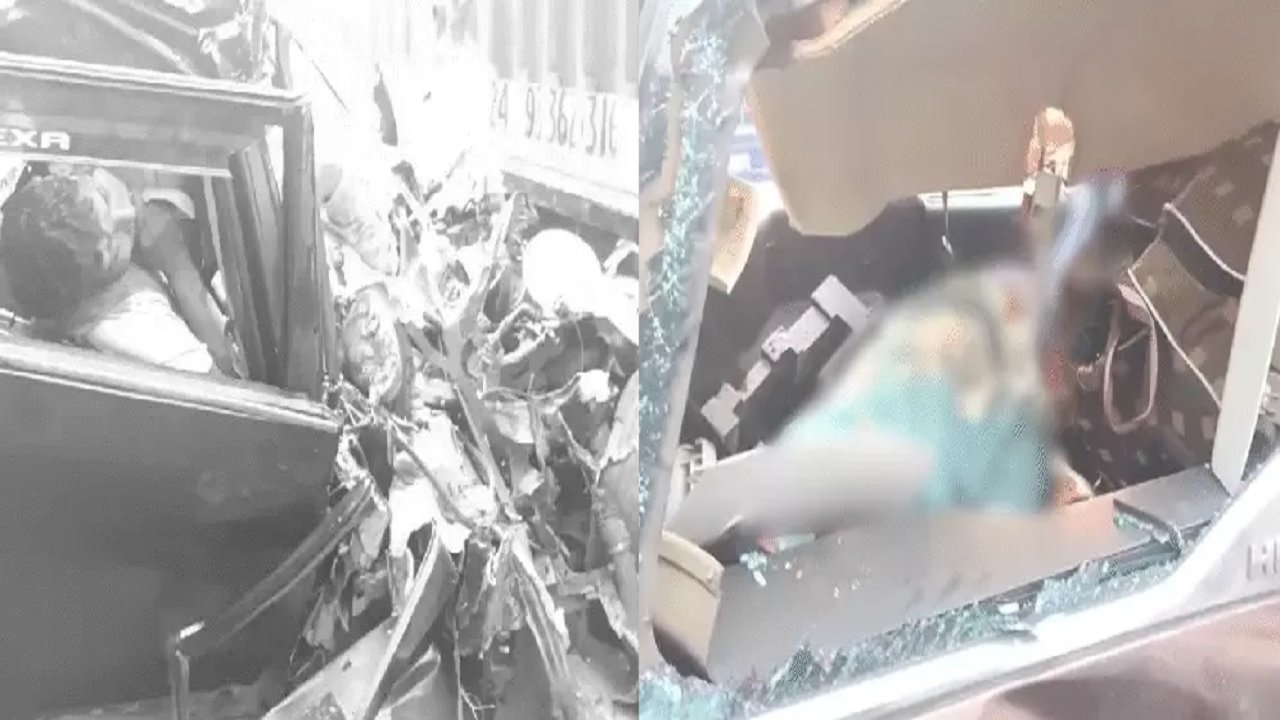 Container से टकराई Car, Businessman समेत 5 की मौत