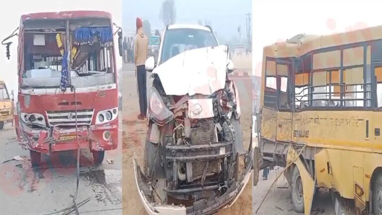 Punjab News: Shaheed Ganj Public School की Van, BUS और Car की टक्कर में बच्चे की मौत, कई घायल, देखें वीडियो