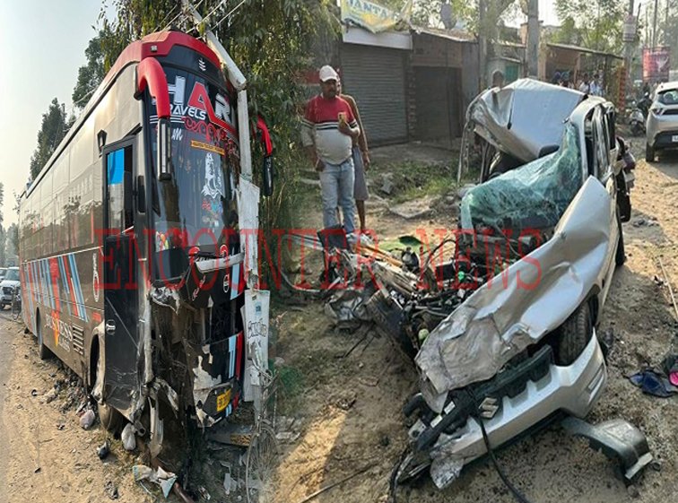 Punjab News: Bus और Car की भीषण टक्कर में बच्चे सहित 2 घायल, गाड़ी के उड़े परखच्चे