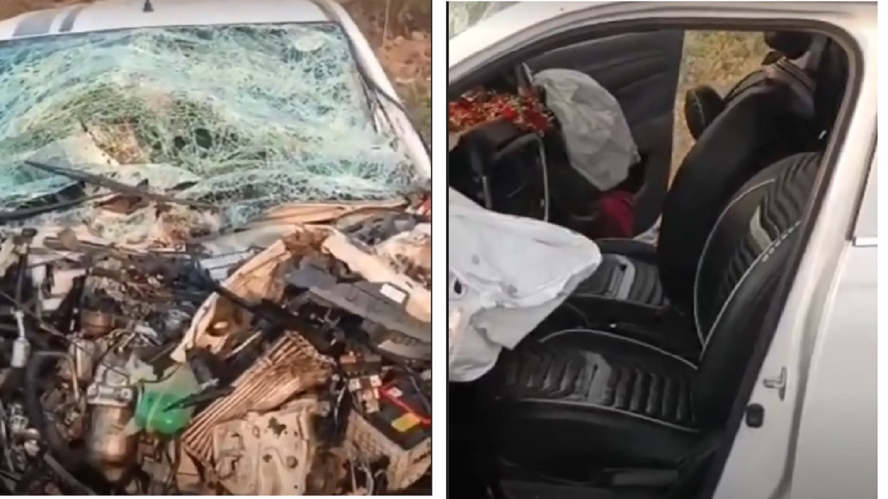 Truck और Car में हुई भीषण टक्कर, 3 की मौत, 4 घायल