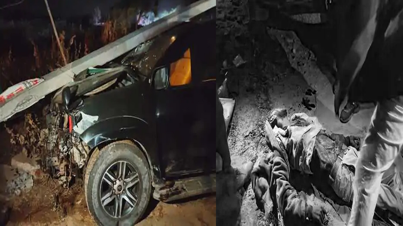 2 कारों में आमने-सामने भीषण टक्कर, 2 मजदूर चपेट में आए, 1 की दर्दनाक मौत