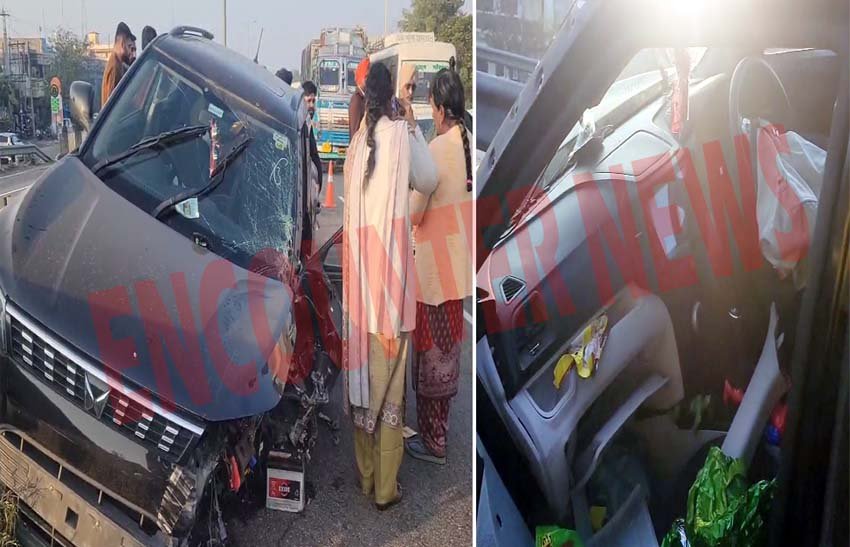 Jalandhar News: National Highway पर हुए भीषण सड़क हादसे में 5 घायल, देखें वीडियो
