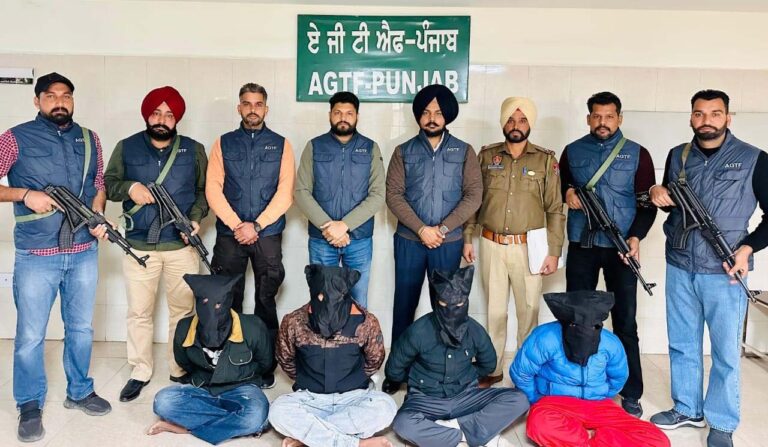 Punjab News : आतंकी अर्श डल्ला के 4 गुर्गे तीन तमंचे सहित गिरफ्तार