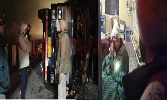 Jalandhar News: नेशनल हाईवे पर पलटा ट्रक, ड्राइवर गंभीर घायल