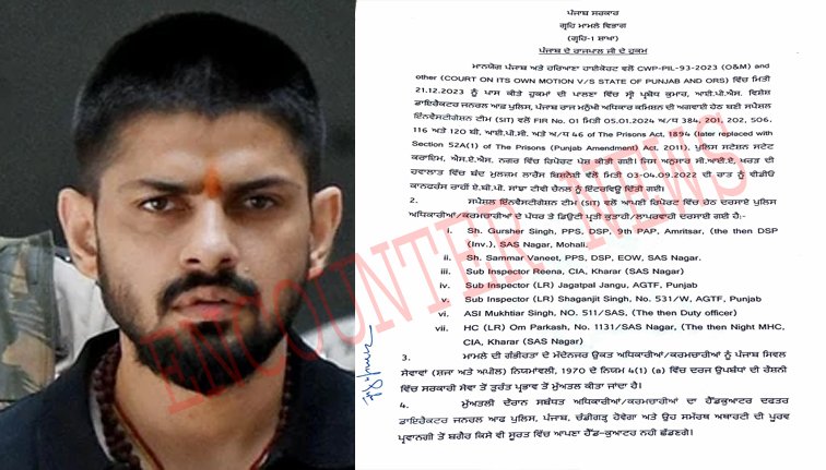 Lawrence Bishnoi इंटरव्यू मामले में 2 DSP सहित 7 पुलिस कर्मी सस्पेंड