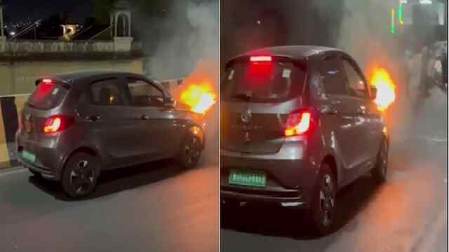 चलती Car में लगी आग, दंपति ने कूदकर बचाई जान