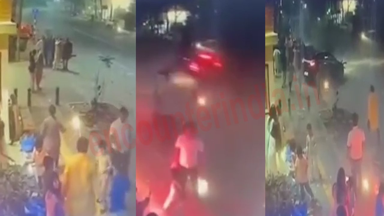 पटाखे फोड़ रहे शख्स को तेज रफ्तार कार ने कुचला, देखें दिल दहलाने वाली CCTV