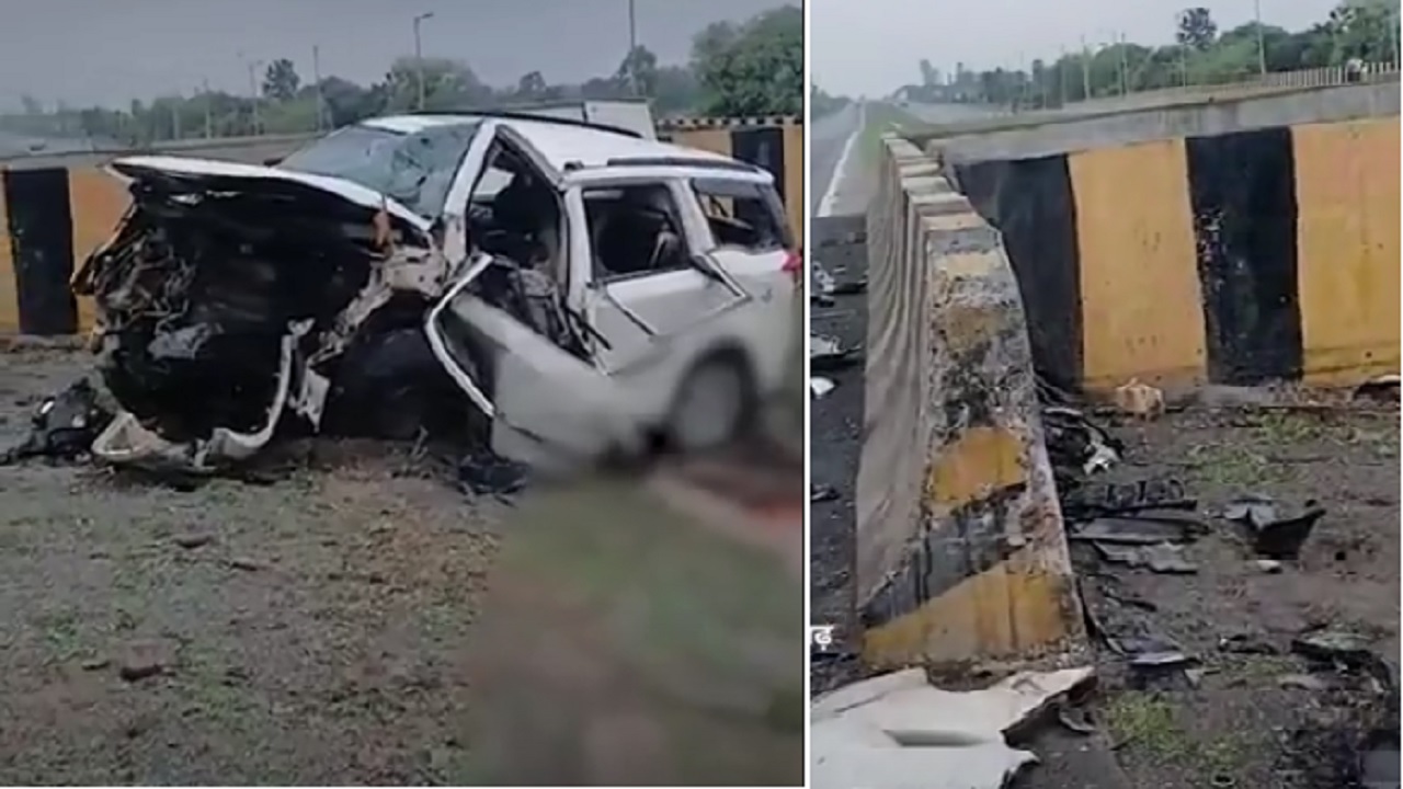 Driver को झपकी आने से Divider से टकराई कार, 4 की मौत