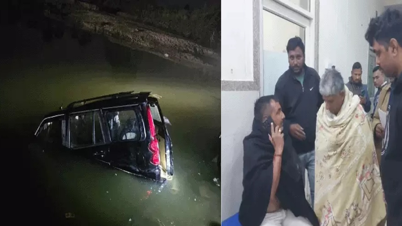 मंदिर से लौट रहे परिवार की Scorpio नदी में गिरी, 2 की मौत, 5 घायल