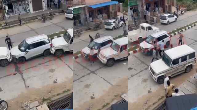 फिल्मी स्टाइल में बदमाशों ने किया सरपंच की गाड़ी पर हमला, देखें वीडियो