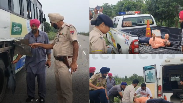 Jalandhar News: चलती बस का टायर फटने से हुआ हादसा, :सवारी की टूटी टांग, कई घायल, देखें वीडियो