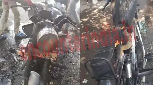 Jalandhar: कार के बाद अब बुलेट को लगी आग, देखें वीडियो