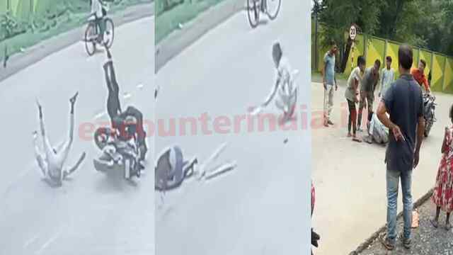 Overtake के चक्कर में 2 बाइकों में जबरदस्त टक्कर, देखें CCTV