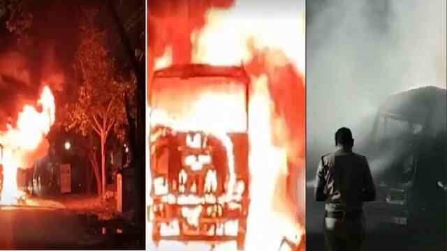 2 ट्रेलर में टक्कर के बाद लगी भीषण आग, एक Driver जिंदा जला