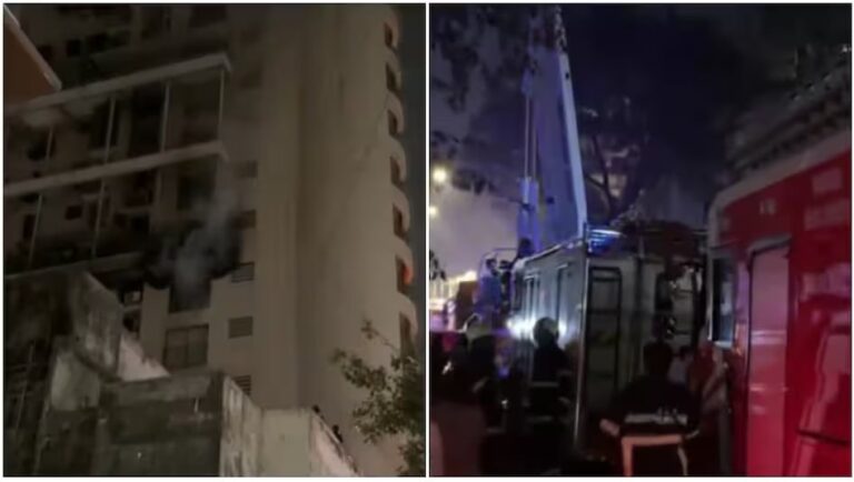 Residential Building की 7वीं मंजिल में लगी आग, महिला हुई बेहोश