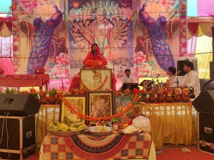वदोली बना वृंदावन, कलश यात्रा के साथ शुरू हुई श्रीमद् भागवत कथा