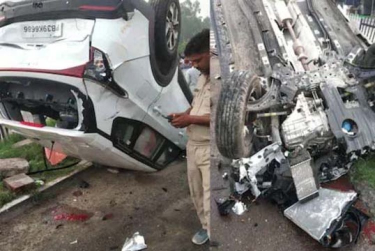 पंजाबः लोहे की जालियों से टकराकर पलटी गाड़ी, उड़े परखच्चे