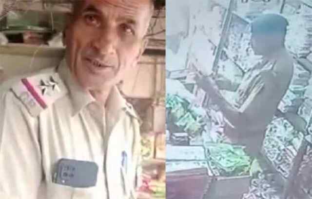 पुलिस का एक ये भी रूपः सब-इंस्पेक्टर ने दुकान से चुराए सिगरेट के पैकेट, घटना सीसीटीवी में कैद