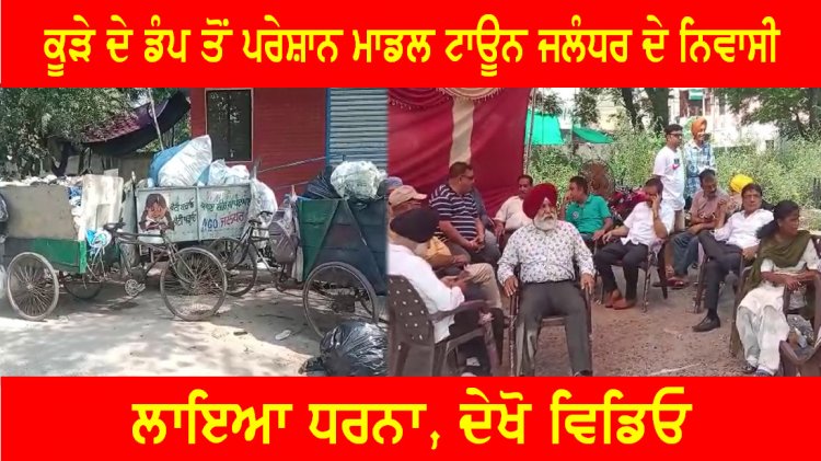 जालंधरः मॉडल टाउन कूड़े के डंप को लेकर गरमाया माहौल, प्रशासन के खिलाफ धरने पर बैठे मोहल्ला निवासी, देखें वीडियो