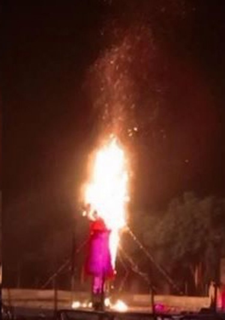 शरारती तत्वों ने दशहरा से पहले ही जला दिया मेघनाथ का पुतला, मौके पर पहुंची फायर बिग्रेड की गाड़ियां