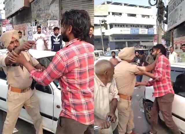 जालंधर : स्टिकर चालान काटने पर कार चालक ने की पुलिस से हाथापाई, देखें वीडियो