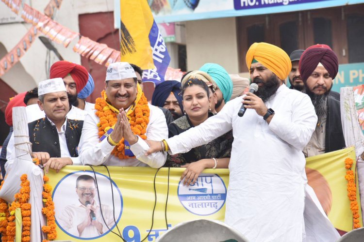 आम आदमी पाटी ने नालागढ़ में किया रोड़ शौ