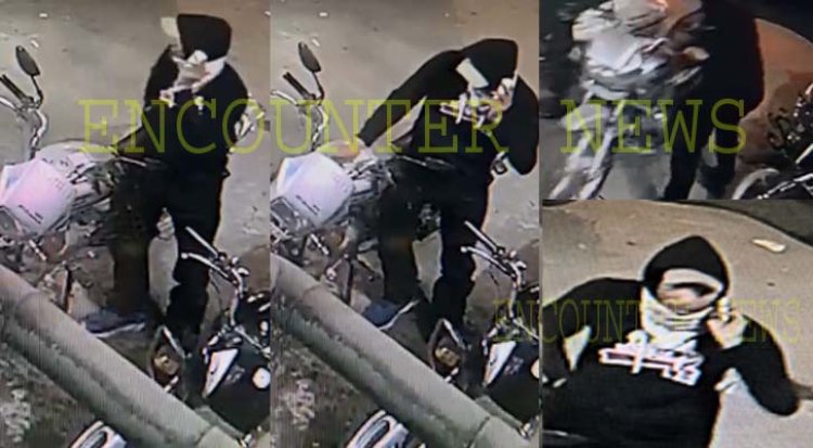 जालंधरः AAR KAY वैष्णों ढाबे के बाहर खड़ी बाइक ले फरार लुटेरा, देखें CCTV