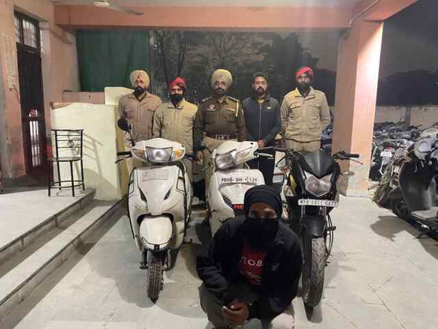 जालंधरः दोपहिया वाहन चोर गिरफ्तार