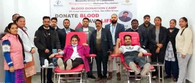 ब्लड लाइंस व बायोजेंटा लाइफ साइंसेज प्रा.लि. के सौजन्य से लगा खून दान कैंप 