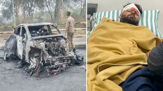 भारतीय क्रिकेटर ऋषभ पंत की कार का हुआ भीषण एक्सीडेंट, देखें वीडियो